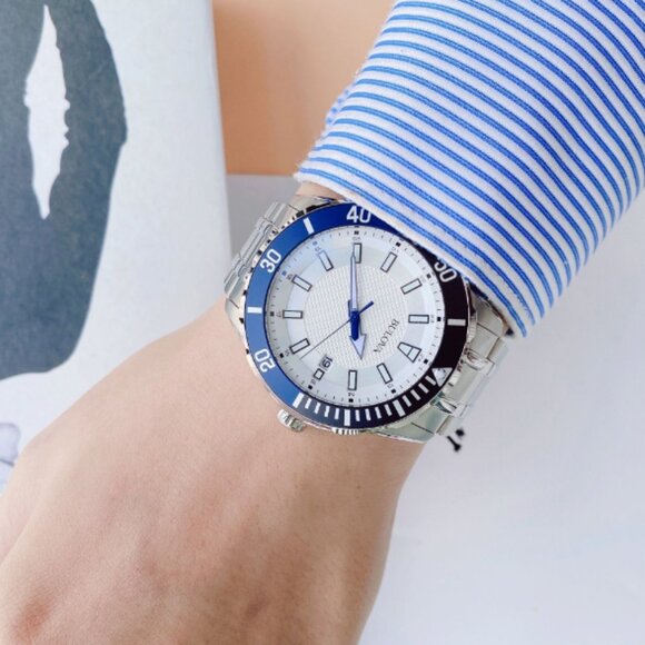 Men's Bulova Blue 44mm Watch Steel WOW!